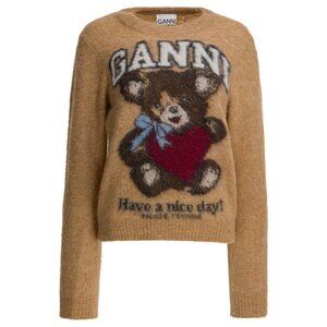 Ganni Wool Sweater With Print Tag Size L Women